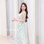 Love in a mist Maxi dress – ลายสีน้ำโทนสีเขียว [Made by Pastel Time]