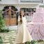 Charming Off-Shoulder Midi Dress : สีครีมเหลือง [Made by Pastel Time]