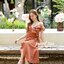 Nella Ruffle Shoulder Dress - สีน้ำตาลอมส้ม
