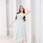 Love in a mist Maxi dress – ลายสีน้ำโทนสีเขียว [Made by Pastel Time]