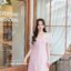 Eve - 3D Floret Midi Dress : สีชมพู [Made by Pastel Time]