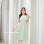 Rika Ruffle Dress : สีเขียวมัทฉะ