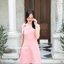 Piper Bow Dress - สีชมพู Cocktail Pink **มีแต่L**