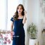 Milada Open Shoulder Dress – สีกรม