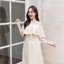 Rory open shoulder dress : สีครีม