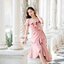 Nella Ruffle Shoulder Dress - สีชมพูกลีบบัว