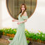 Fay Off-Shoulder Maxi Dress – Pastel Green สีเขียว