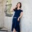 Nella Ruffle Shoulder Dress - สีกรม **มีแต่s**