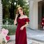 Stella Maxi Dress : สีแดงเลือดหมู