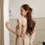 Serene Flutter Sleeve Midi Dress : สีแชมเปญ