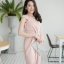 Fancille Drapery Satin Dress – Pink Champagne สีชมพูแชมเปญ