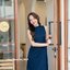 Milly Back Bow Dress : สีกรม