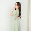 Feisty Flare Dress เดรสอกจีบเดรปแขนกลีบบัว : สีเขียวมัทฉะ