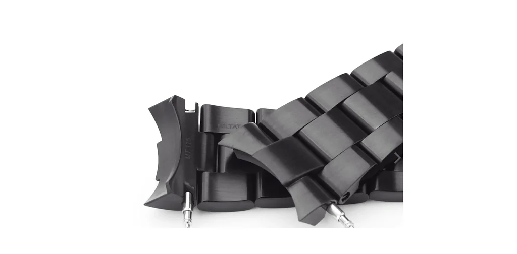 22mm Super-O Boyer Orient Black Kamasu, 316L Stainless Steel Diamond-like Carbon (DLC coating) V-Clasp